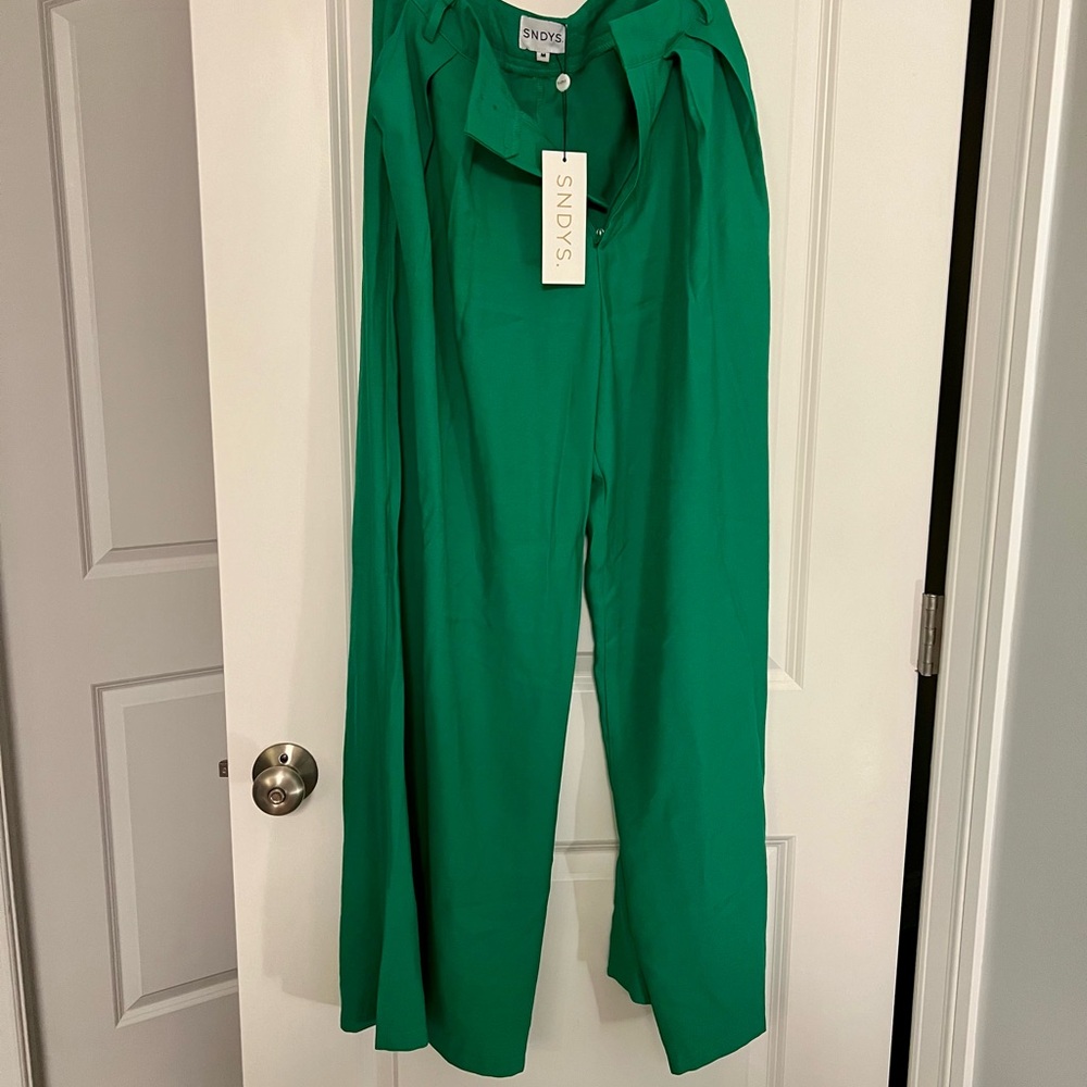 Women's Green Wide Leg Pants